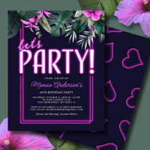 Party Rosa Neon Tropical Birthday