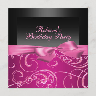 Party Rosa Wirbel Geburtstagsfeier Einladung