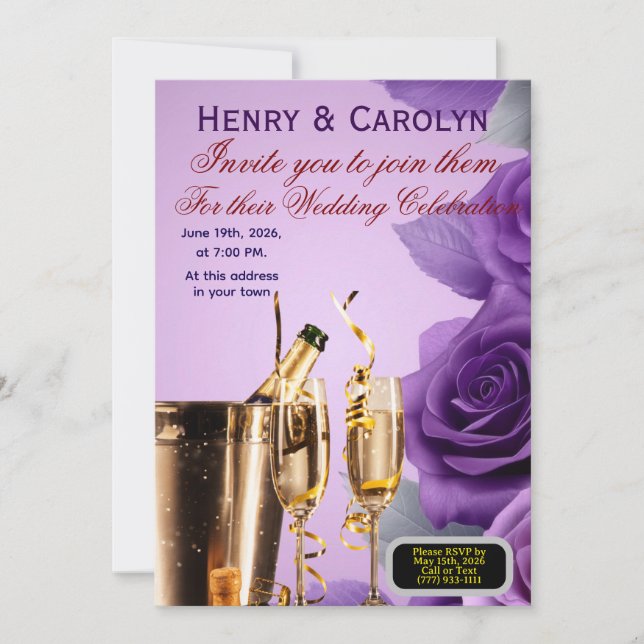 Party Rose Einladung (Vorderseite)