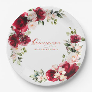 Party Rotes Rosa Blumenpapier Pappteller