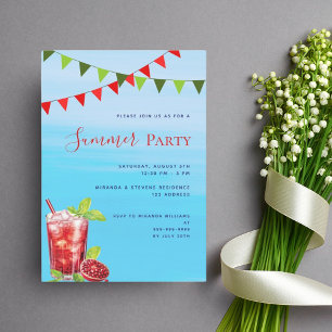 Party Rotes Wasser blaues Wasser Einladung