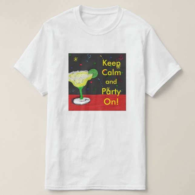 Party "Ruhe behalten" T-Shirt (Design vorne)