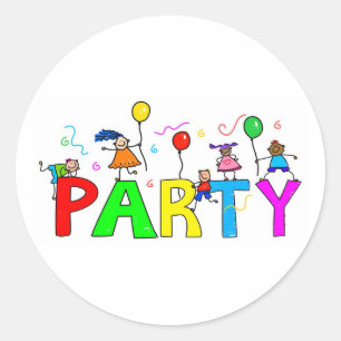 Party Runder Aufkleber