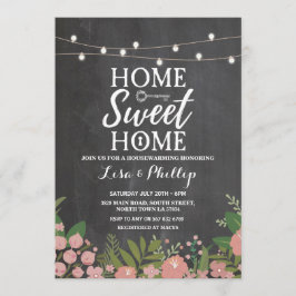 Party Rustikales Blumenkhalk Einladung