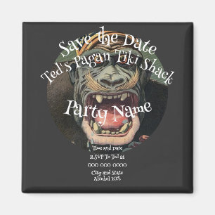 Party Save the Date Tiki Bar Hütte Schuppen Bar Gr Magnet