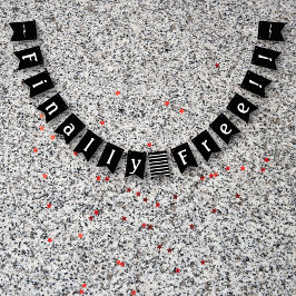 Party Scheidung Endlich Freie Feier Schwarz-weiß Wimpelkette