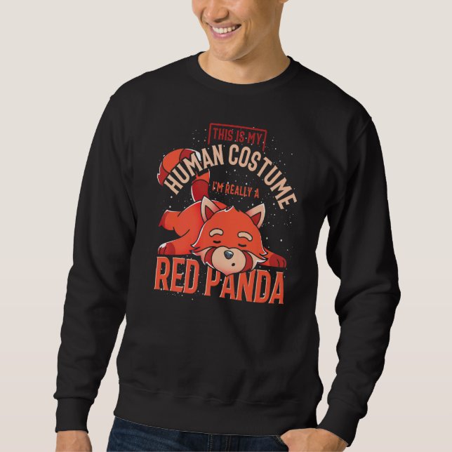 Party-Schlafzimmer Tierroter Panda 1 Sweatshirt (Vorderseite)