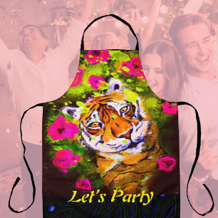 Party Schürze Tiger Ließt Party All-over Print-Sch