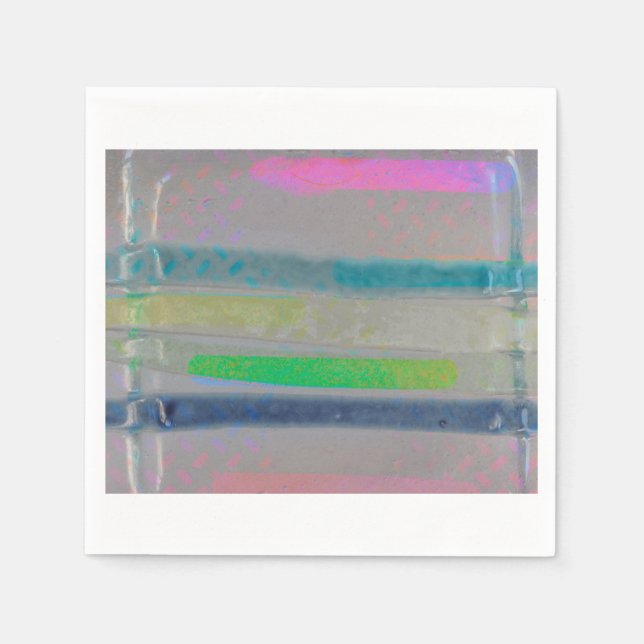 PARTY Servietten Streifen Regenbogen Geburtstagspo (Vorderseite)