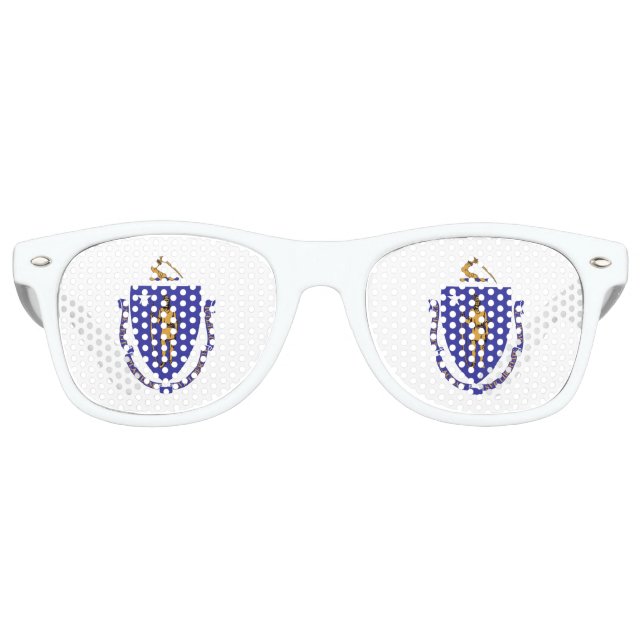 Party Shades Sonnenbrille mit Flagge von Massachus (Vorderseite)