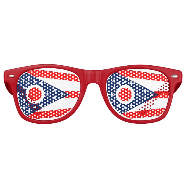 Party Shades Sonnenbrille mit Ohio-Staatsflagge (Vorderseite)