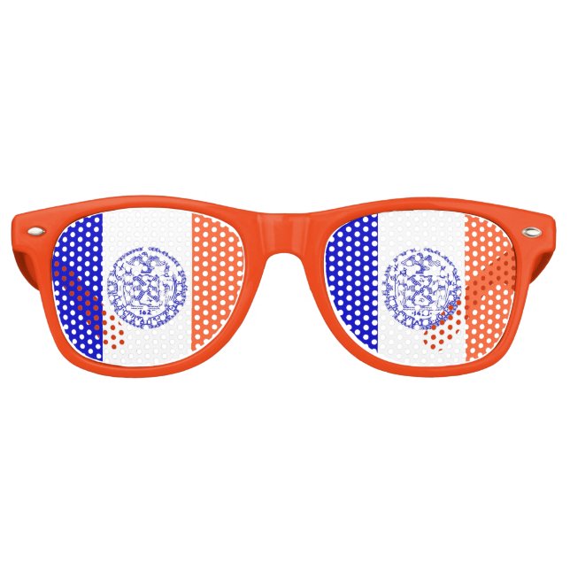 Party Shades Sunglasses mit der Flagge New Yorks Partybrille (Vorderseite)
