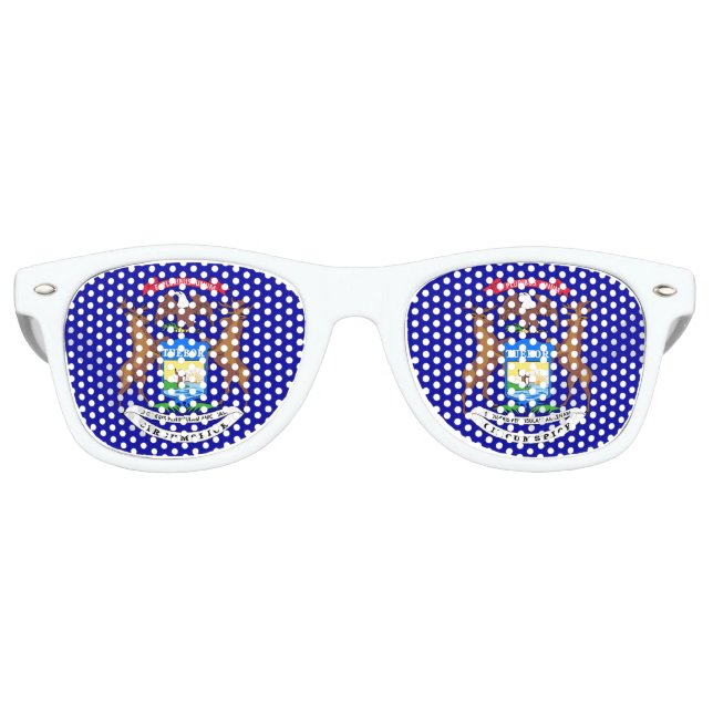 Party Shades Sunglasses mit Fahne von Michigan, US Partybrille (Vorderseite)
