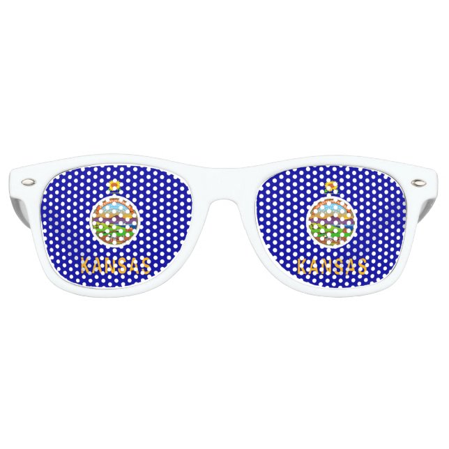 Party Shades Sunglasses mit Flagge von Kansas, USA Partybrille (Vorderseite)