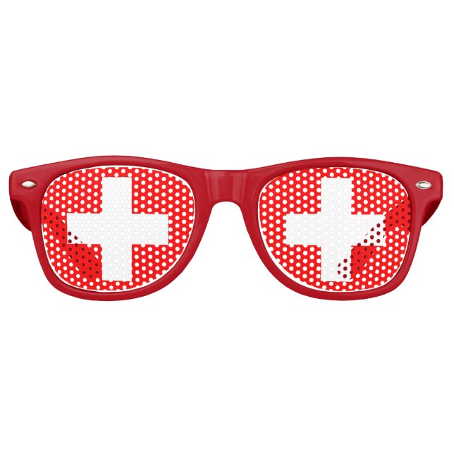 Party Shades Sunglasses - Schweizer Flagge Partybrille (Vorderseite)