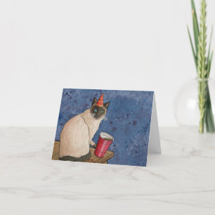 Party: Siamische Katze-Karte 4"x5,6" Feiertagskarte