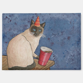 Party: Siamische Katze Magnet 3.5"x2.5"