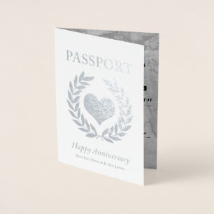 Party Silver Passport zum Jubiläum Folienkarte