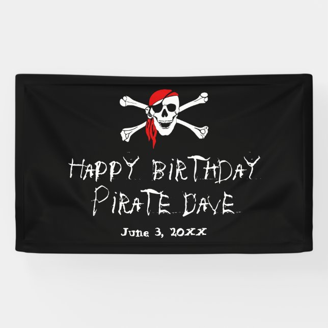 Party-Skull und Crossbones-Party-Banner Banner (Horizontal)