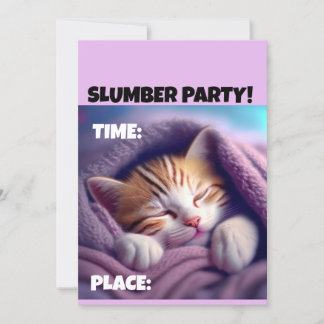 PARTY SLUMBER GEBURTSTAG NIEDLICHE CAT-INVITATIONE EINLADUNG
