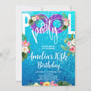 Party, Sommerpool Party Geburtstag Einladung