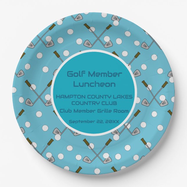Party-Sonderaktion für Golfspieler Pappteller (Vorderseite)