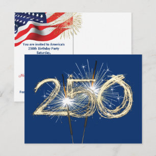 Party Sparklers für Amerikas 250. Geburtstag Postkarte