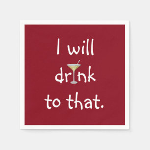 Party Spaß mit Martini auf Rot Serviette