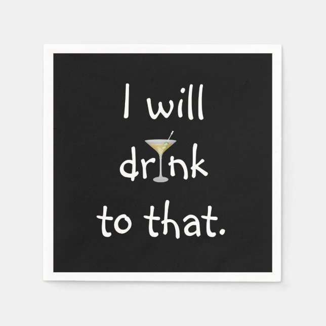 Party Spaß mit Martini Serviette (Vorderseite)
