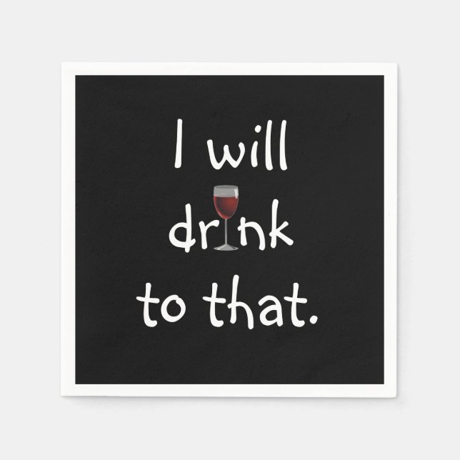 Party Spaß mit Rotwein Serviette (Vorderseite)