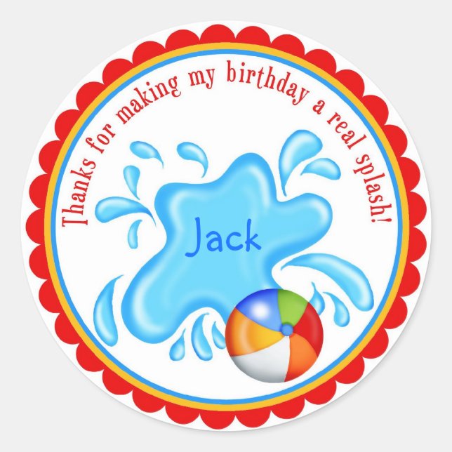 Party-Sticker für Pool Runder Aufkleber (Vorderseite)