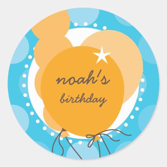 PARTY STICKERS: Ballons 2 Runder Aufkleber (Vorderseite)