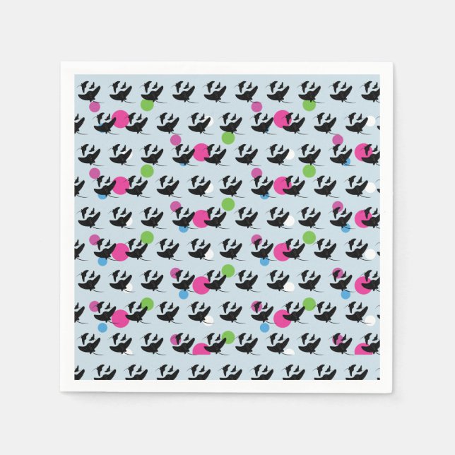 Party Stingray farbiges Muster Serviette (Vorderseite)