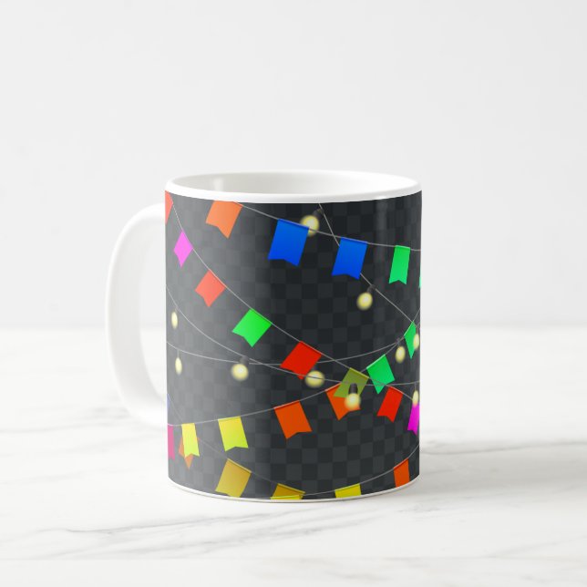 Party Streamers Kaffee Tasse (Vorderseite Links)
