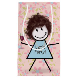 Party Strichfigur-Mädchen mit Rotwein Kleine Geschenktüte
