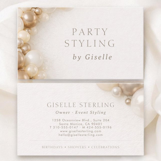 Party-Styling-Dekoration Visitenkarte (Von Creator hochgeladen)