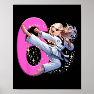 Party Taekwondo Kar zum 6. Geburtstag eines Mädche Poster