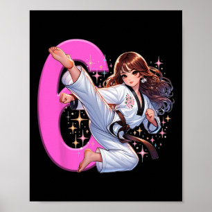 Party Taekwondo Kar zum 6. Geburtstag eines Mädche Poster