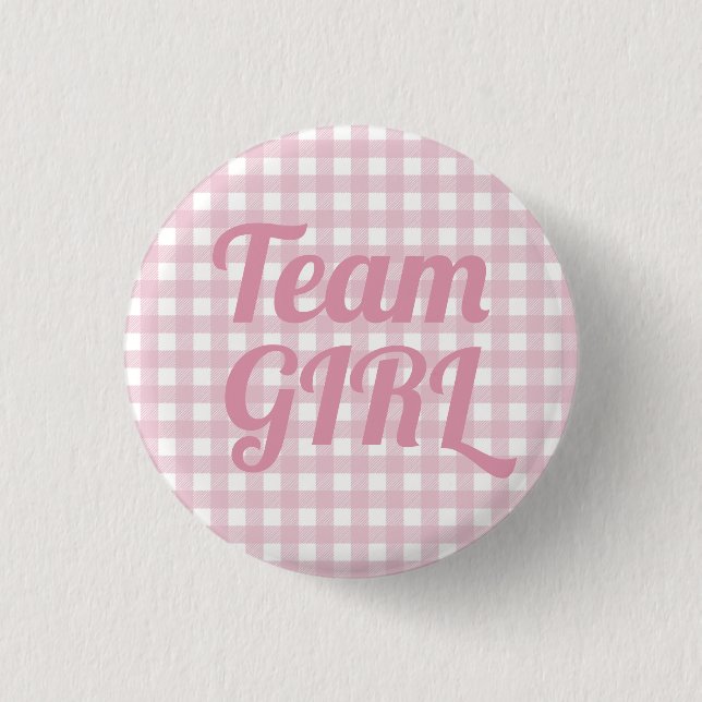Party-Taste für Team Girl Pink Gender Reveal Button (Vorderseite)