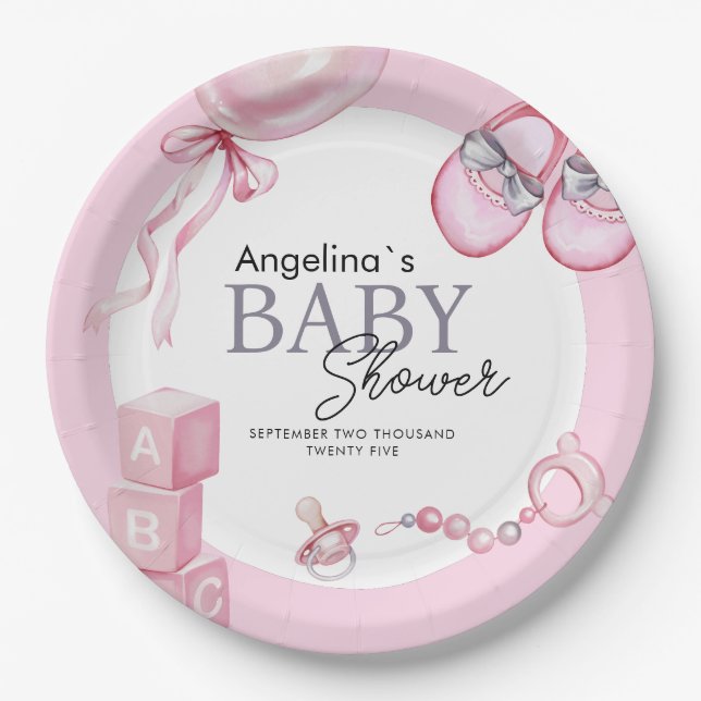 Party Teller für Baby Dusche Teddybär. (Vorderseite)