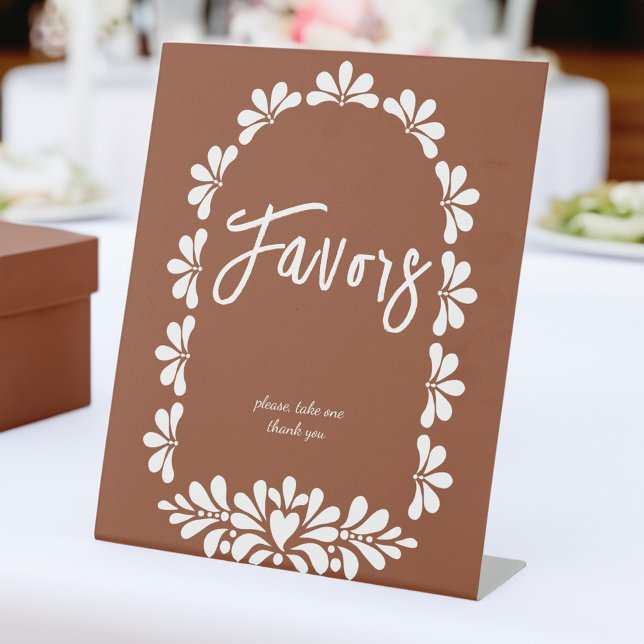Party Terracotta talavera favora Sockelschild (Mexican fiesta party terracotta talavera favor table pedestal sign personalized table signs)