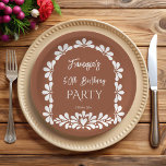 Party Terracotta talavera Pappteller<br><div class="desc">Mexikanisches Fiesta Geburtstagsparty Terracotta talavera personalisierte Papier Teller Vorlage ,  braunen und weißen Talavera Stil Geburtstagsparty Teller,  Papel picado Geburtstag Party mit Monogramm Papier Teller marrone talavera Party personalisierte Tischdekor Vintag Talavera Geschirr,  Vintag Talavera Bogen Geburtstagspartei mit Monogramm Papier Teller</div>