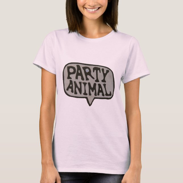 Party-TierCartoon-Blasen-Rosa-T - Shirt (Vorderseite)