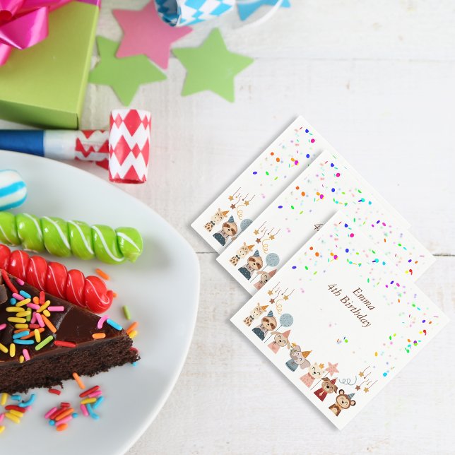 Party Tiere anpassbar Serviette (Girly Birthday Party Animals customizable Napkins)