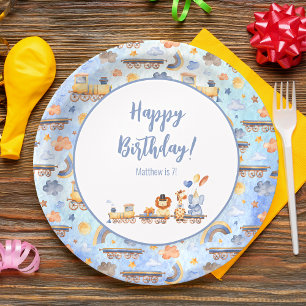 Party Tiere auf Zug Kid Jungle Happy Geburtstag Pappteller