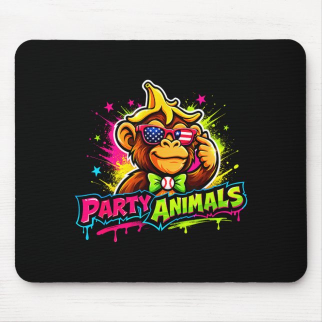 Party-Tiere Baseball-Trikot  Mousepad (Vorne)
