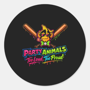 Party-Tiere Baseball-Trikot Runder Aufkleber
