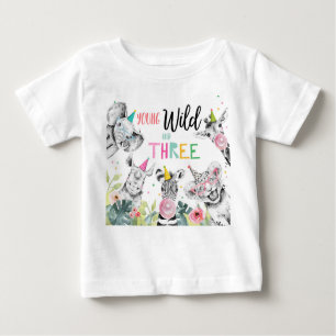 Party Tiere Geburtstag Mädchen Wild Drei Geburtsta Baby T-shirt