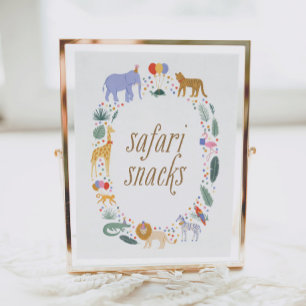 Party Tiere Geburtstagsparty Safari Snacks Untersc Poster