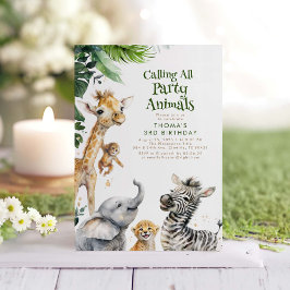 Party Tiere Jungle Safari Spaß Geburtstag Einladung